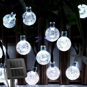 Solar String Lights Outdoor 60 Led 35.6 Feet Crystal Globe Lights with 8 Lighting Modes, Waterproof Solar Lights for Garden Wedding Party Decor - Lasercutwraps Shop