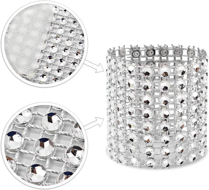 Rhinestone Napkin Rings Diamond Adornment for Place Settings, Wedding Receptions - Lasercutwraps Shop