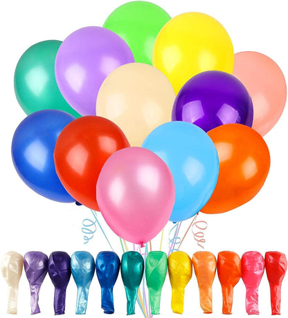 120 Balloons Assorted Color 12 Inches Rainbow Latex Balloons, 12 Bright Color Party Balloons for Birthday Baby Shower Wedding Party Supplies - Lasercutwraps Shop