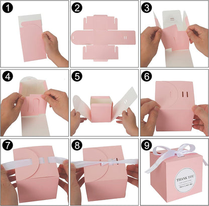 4x4x4 inches 30 Pack Paper Gift Boxes with Lids for Gifts, Crafting, Wedding Party Favor, Cupcake Boxes - Lasercutwraps Shop