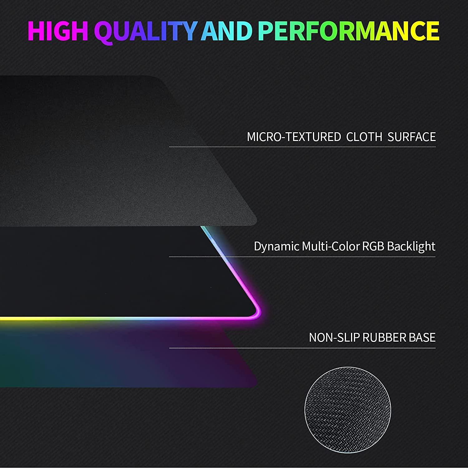 RGB Gaming Mouse Pad - Large Extended 13 Lighting Mode LED Soft Mouse Pad - Lasercutwraps Shop