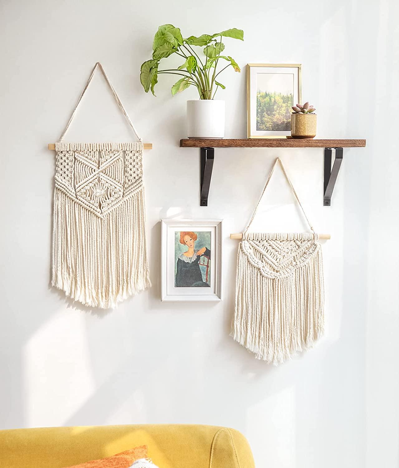 2 Pcs Macrame Wall Hanging Art Woven Boho Wall Decor - Lasercutwraps Shop