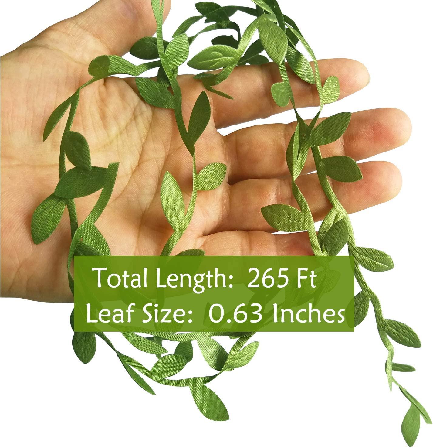 265 Ft Leaf Ribbon, Artificial Vines Leaves String Trim Ribbon Wild Jungle Botanical Greenery for Baby Shower Party Wedding Home Wreaths & DIY Craft - Lasercutwraps Shop