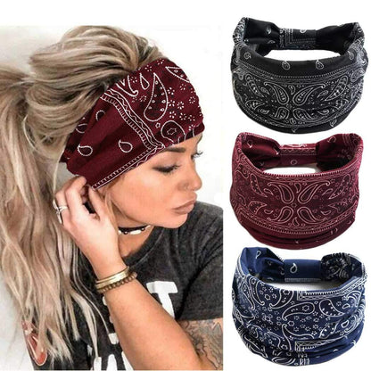 Boho Headbands Leopard Hair Bands Knoted Turban Headband Stretch Twist Head Wraps Stripe Cloth Head Bands for Women and Girls 3 Pcs - Lasercutwraps Shop