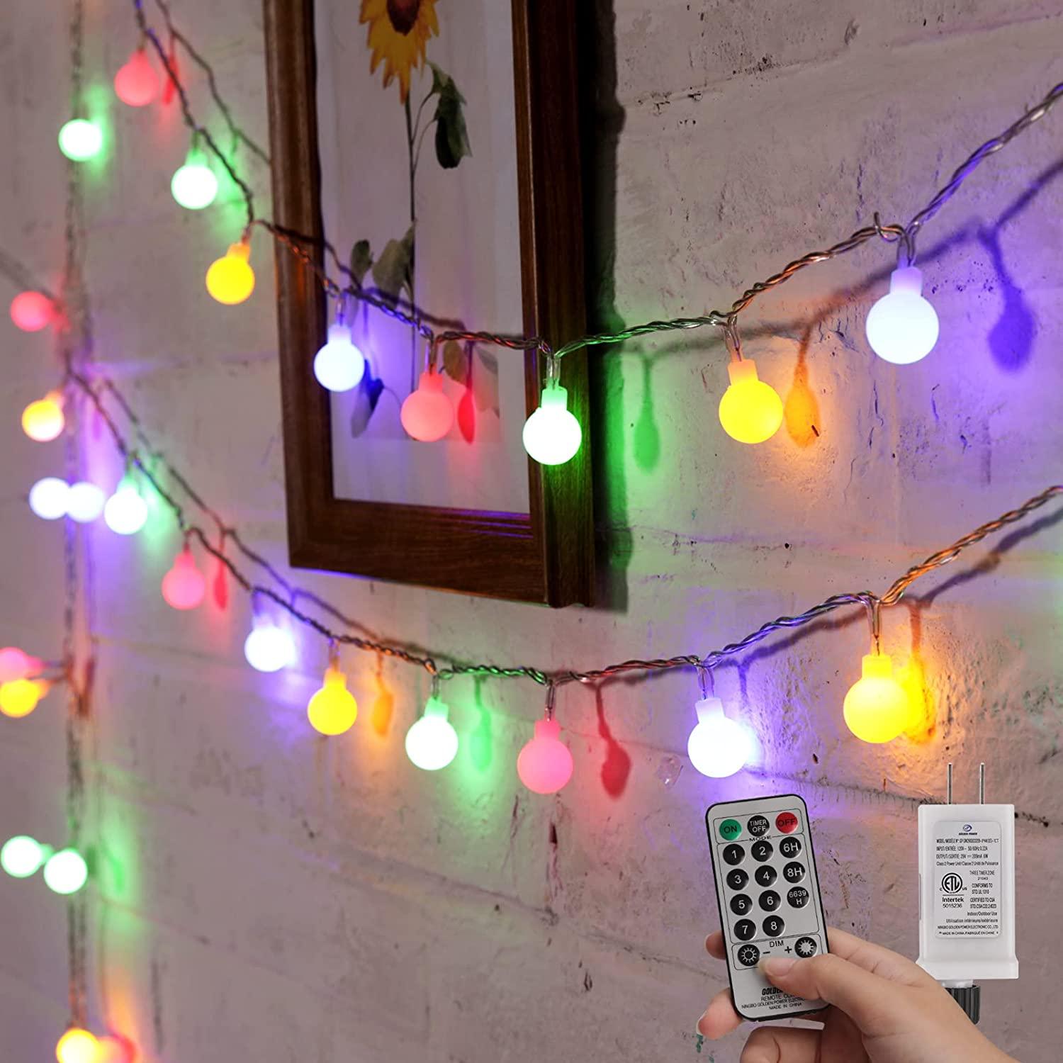 33 Feet 100 Led Fairy Lights Plug in, 8 Modes with Remote Mini Globe Lights for Indoor Outdoor - Lasercutwraps Shop
