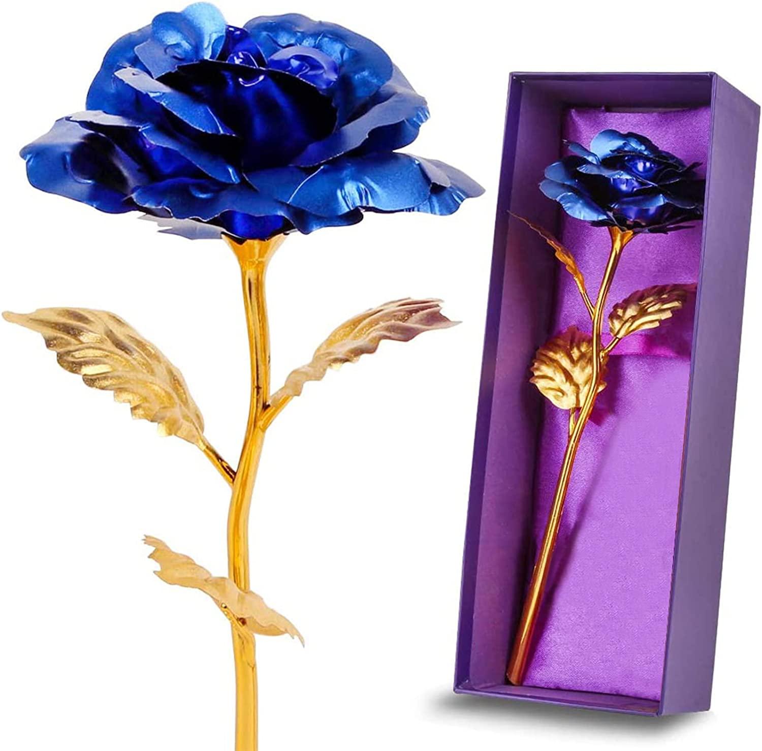 24K Gold Rose Gifts for Mom, Rose Flower with Gift Box - Lasercutwraps Shop
