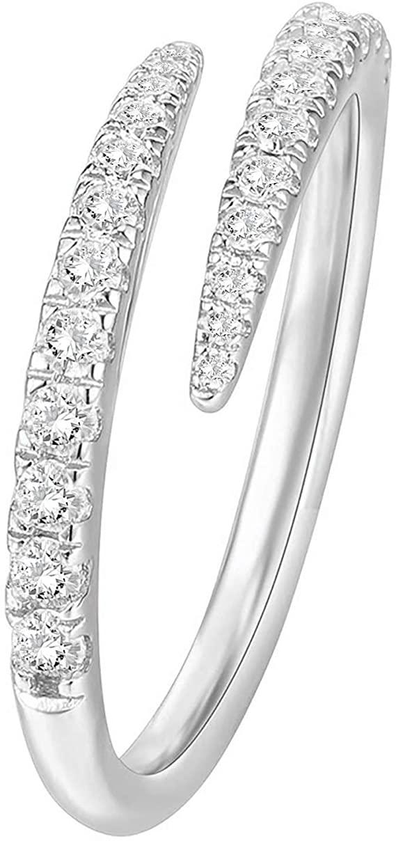 14K Gold Plated Cubic Zirconia Open Twist Eternity Band Yellow Gold for Women - Lasercutwraps Shop