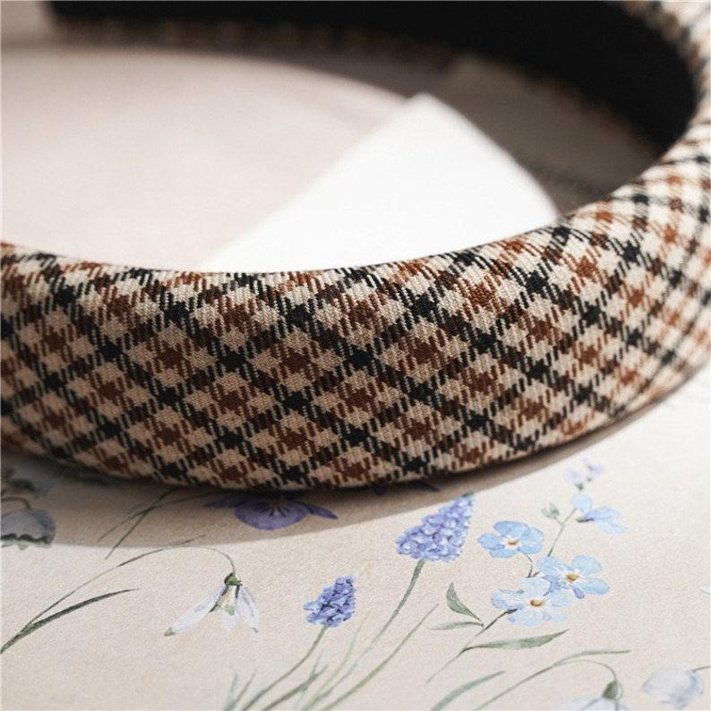 Vintage style Plaided light padded headbands, Gingham fabric headband, Gifts for girls friends - Lasercutwraps Shop