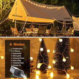 33 Feet 100 Led Fairy Lights Plug in, 8 Modes with Remote Mini Globe Lights for Indoor Outdoor - Lasercutwraps Shop