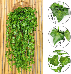 84 Feet 12 Strands Artificial Ivy Leaf Plants Vine Hanging Garland Fake Foliage Flowers Home Kitchen Garden Office Wedding Wall Decor - Lasercutwraps Shop