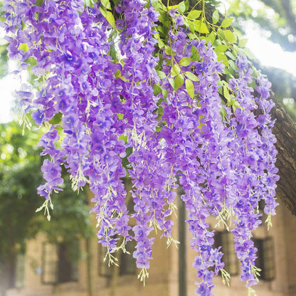 Artificial Wisteria Vine Hanging Garland Silk Long Hanging Bush Flowers String Wedding Birthday Home Party Decorations - Lasercutwraps Shop