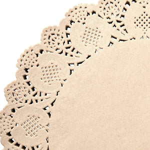 12 inch Round Paper Doilies, Doily Placemats for Tables, Wedding, Parties (Light Brown, 250 Pack) - Lasercutwraps Shop