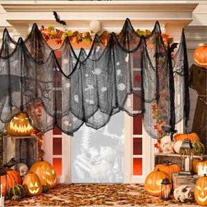 Halloween Creepy Cloth 80 x 200 in, Scary Gauze Doorways Spooky Giant Tapestry for Halloween Party Supplies Decorations - Lasercutwraps Shop