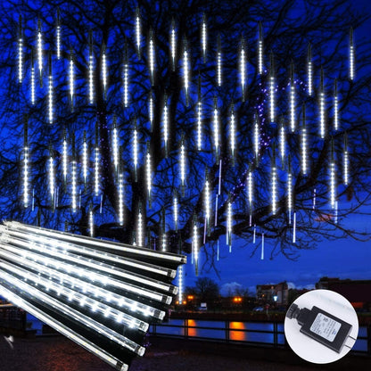 LED Snowfall Lights, Waterproof Meteor Christmas Lights, Hanging Falling Rain Lights - Lasercutwraps Shop