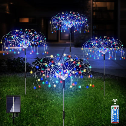 4 Packs Solar Warm White Garden Lights, Firework Lights with 120 LED Starburst String Lights for Wedding Christmas - Lasercutwraps Shop