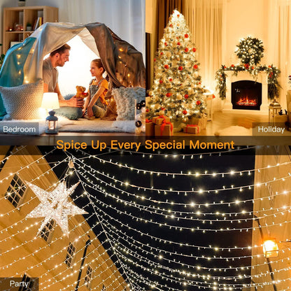 Outdoor String Lights 800LED/330FT with Remote for Wedding and Christmas - Lasercutwraps Shop