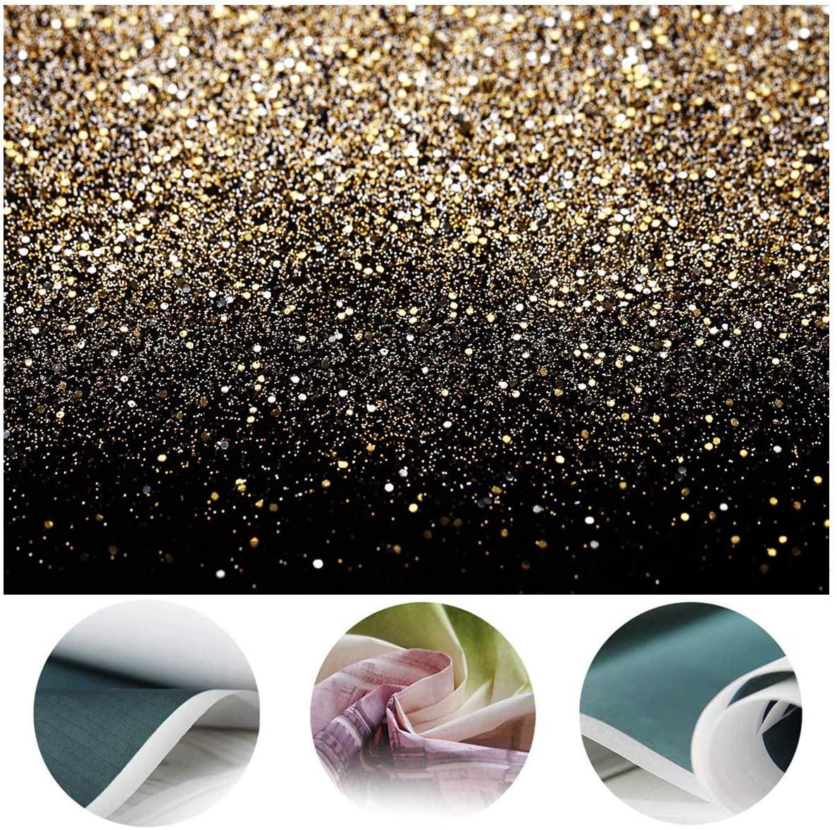 Black and Gold Backdrop Golden Spots Backdrop Vinyl Photography Backdrop Vintage Astract Background - Lasercutwraps Shop