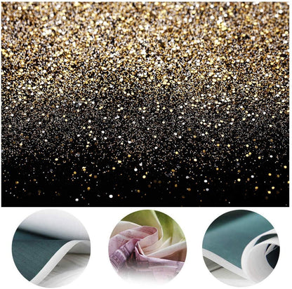 Black and Gold Backdrop Golden Spots Backdrop Vinyl Photography Backdrop Vintage Astract Background - Lasercutwraps Shop