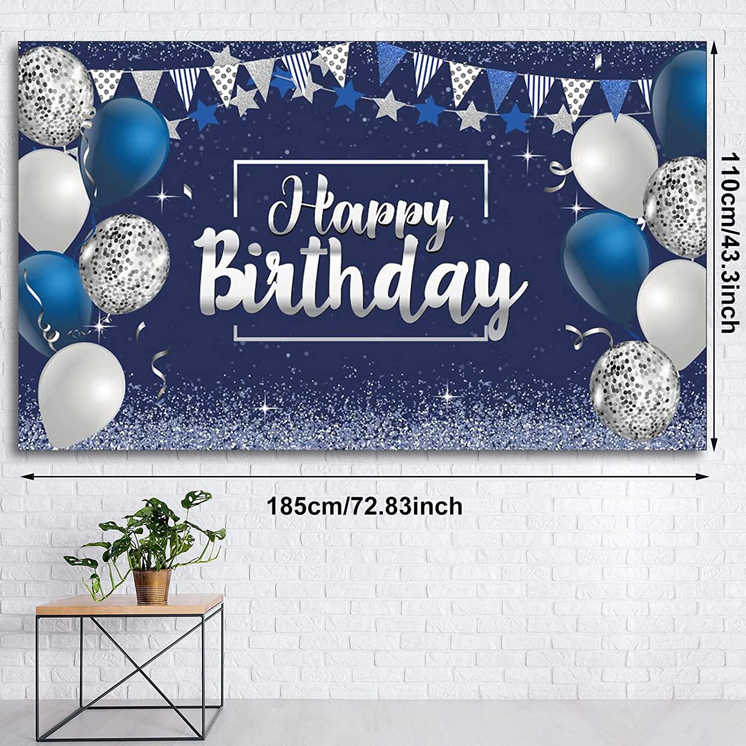 Happy Birthday Decorations Backdrop, Glitter Birthday Backdrop - Lasercutwraps Shop