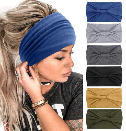 Headbands for Women African Boho Wide Knotted Head Wraps Turbans - Lasercutwraps Shop