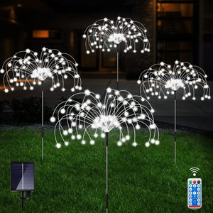 4 Packs Solar Warm White Garden Lights, Firework Lights with 120 LED Starburst String Lights for Wedding Christmas - Lasercutwraps Shop