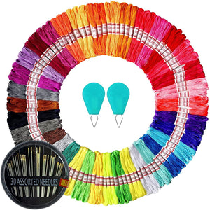 105 Skeins Embroidery Floss - Cross Stitch Threads - Friendship Bracelets Floss - Crafts Floss with 30 Embroidery Needles2 Needle Threaders - Lasercutwraps Shop