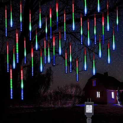 LED Snowfall Lights, Waterproof Meteor Christmas Lights, Hanging Falling Rain Lights - Lasercutwraps Shop