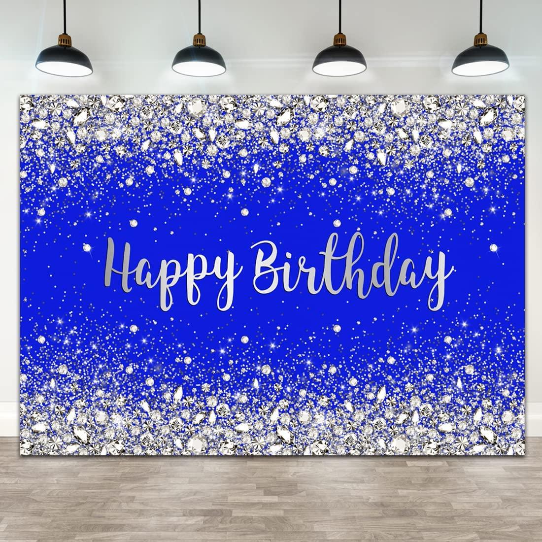 Happy Birthday Backdrop Diamonds Shining Bokeh Pink and Gold Dot Glitter Sparkle Photography Background - Lasercutwraps Shop