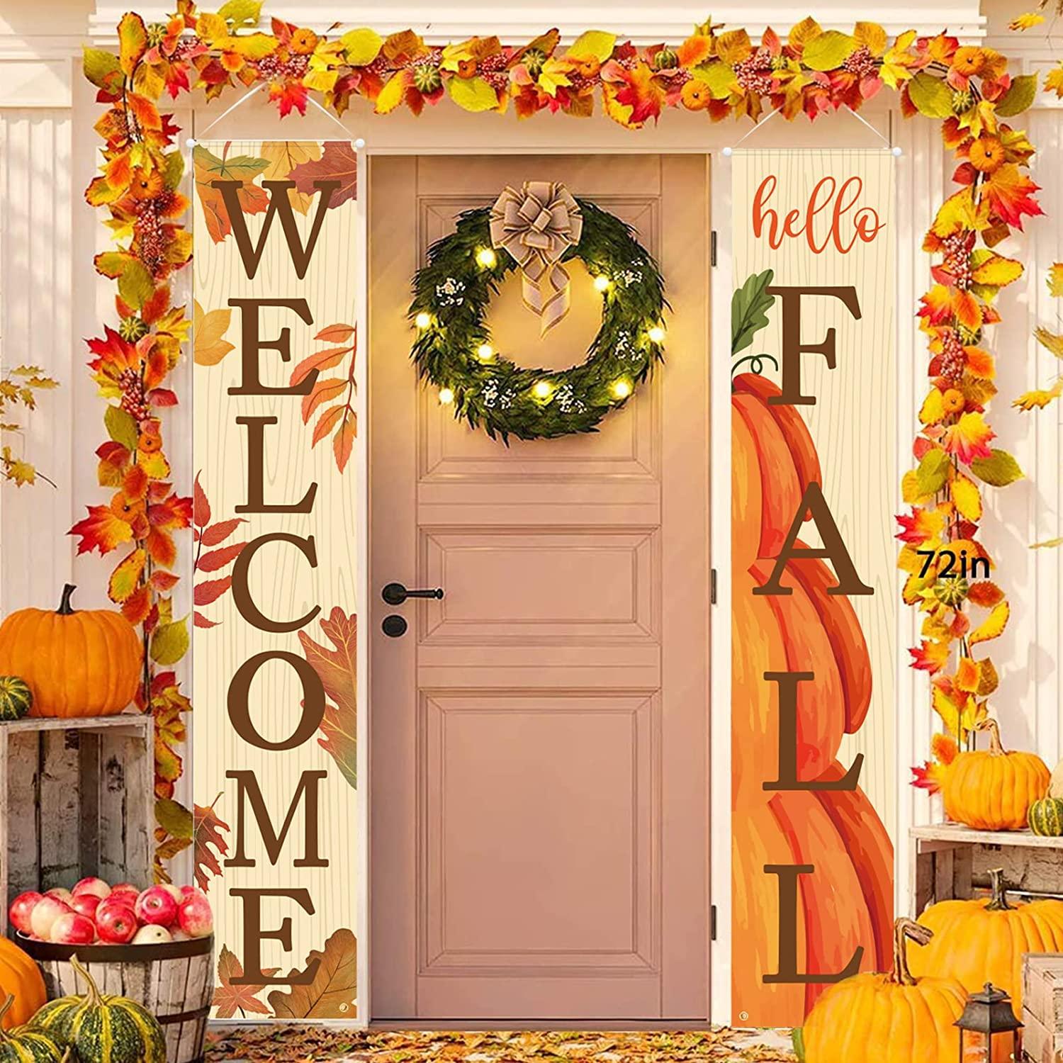 Halloween Decorations Outdoor | Trick or Treat & It's October Witches Front Porch Banners for Halloween Porch Decor - Lasercutwraps Shop