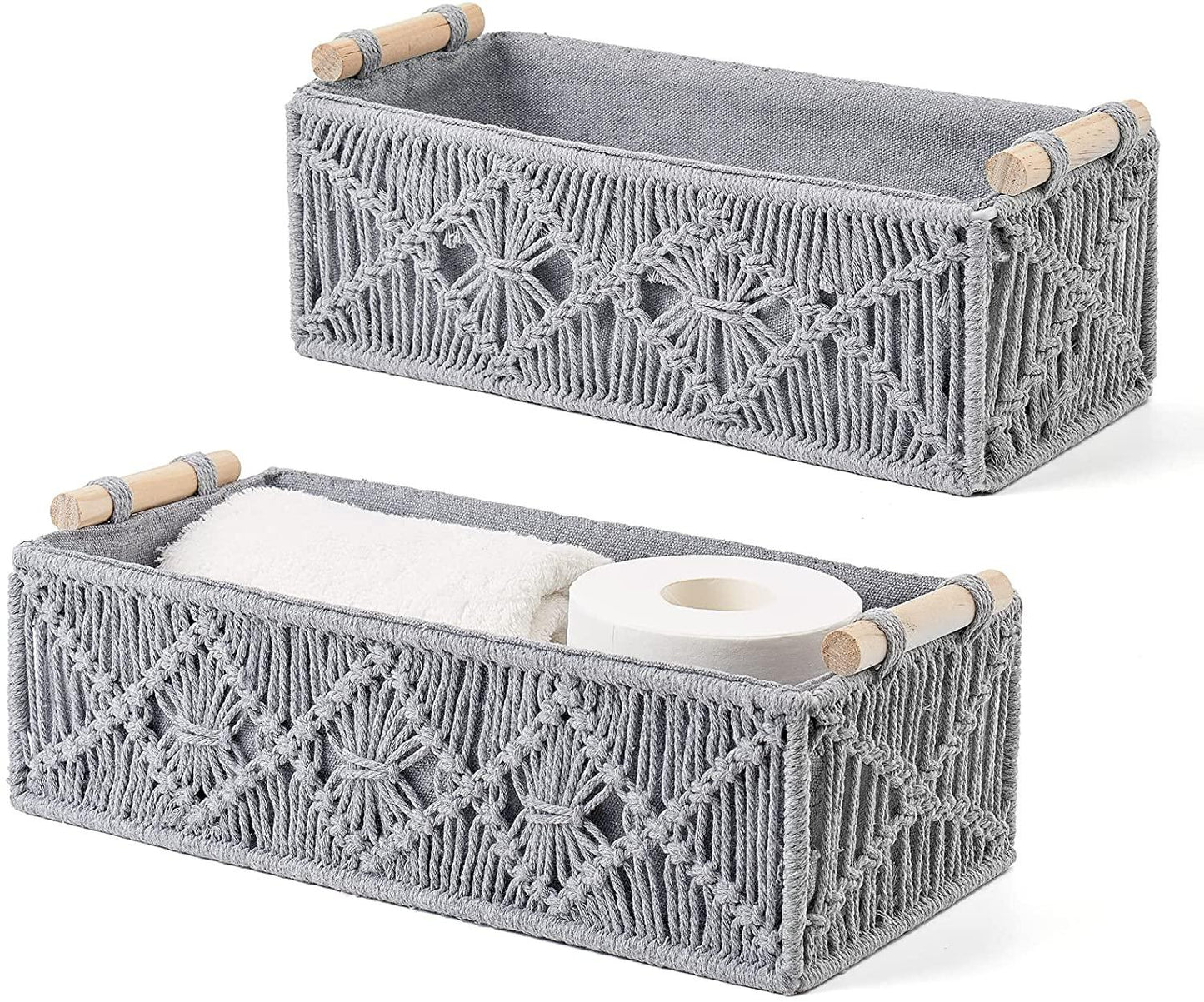 Macrame Storage Baskets Boho Decor Box Handmade - Lasercutwraps Shop