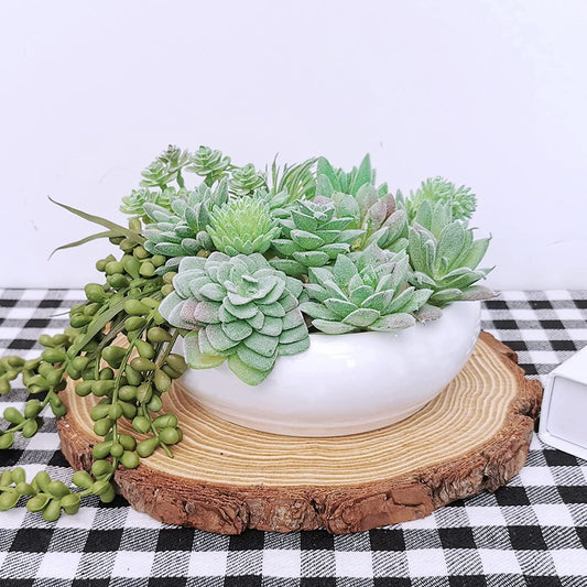 11 Pcs Mini Artificial Succulents Picks Unpotted Faux Succulent Assortment in Flocked Green in Different Type Different Size Succulents - Lasercutwraps Shop