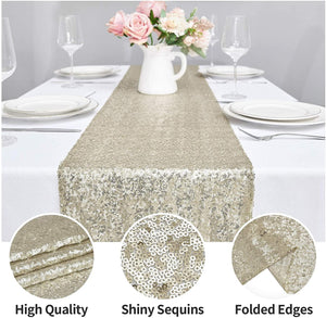 12x72 Inch Sequin Table Runner Glitter Table Runner for Party, Wedding, Bridal Baby Shower, Event Decorations - Lasercutwraps Shop