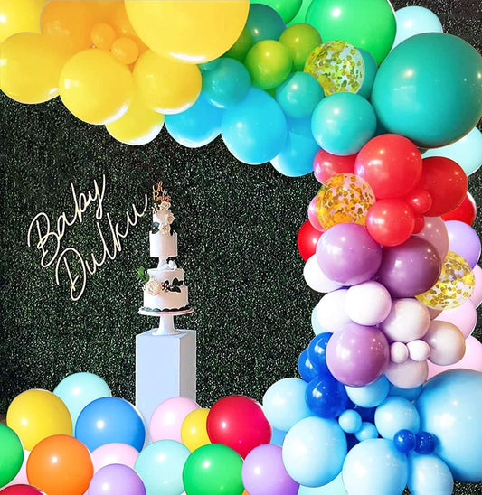 118pcs Multicolor Rainbow Balloon Arch Garland Kit Colored5 In 12" 18 Inch Balloons for Birthday Wedding - Lasercutwraps Shop