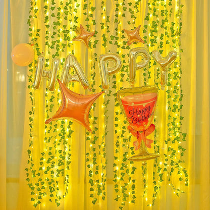 12 Pcs Artificial Ivy Garland Fake Vines with 9.8*9.8Ft Lights String (300 LED) Decor Faux Green Hanging Plant Greenery for Wall Party Wedding Room - Lasercutwraps Shop