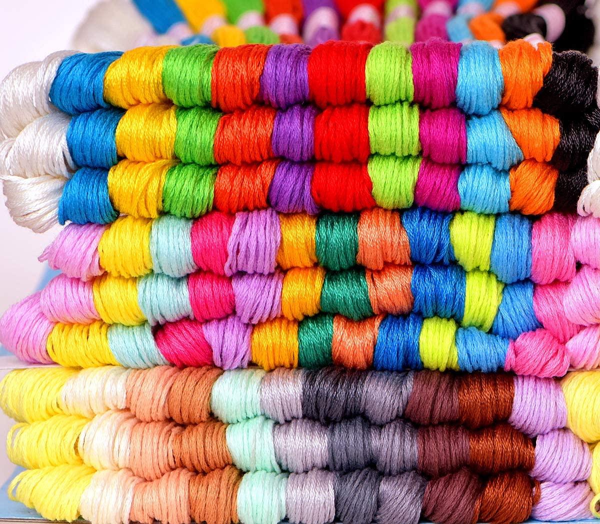 105 Skeins Embroidery Floss - Cross Stitch Threads - Friendship Bracelets Floss - Crafts Floss with 30 Embroidery Needles2 Needle Threaders - Lasercutwraps Shop