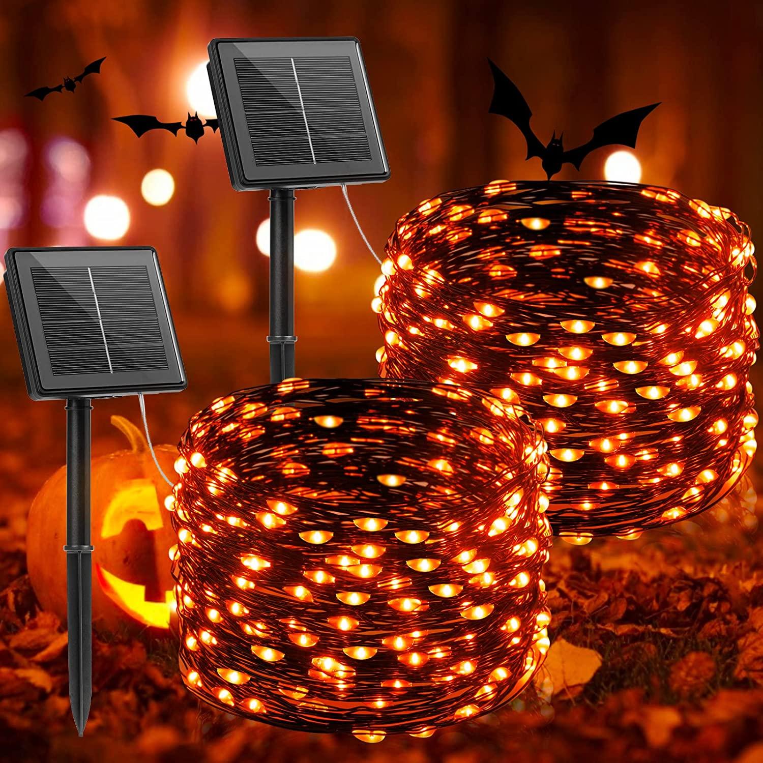 Outdoor Solar String Lights, 2 Pack 33Feet 100 Led Solar Powered Fairy Lights with 8 Modes Waterproof Decoration - Lasercutwraps Shop
