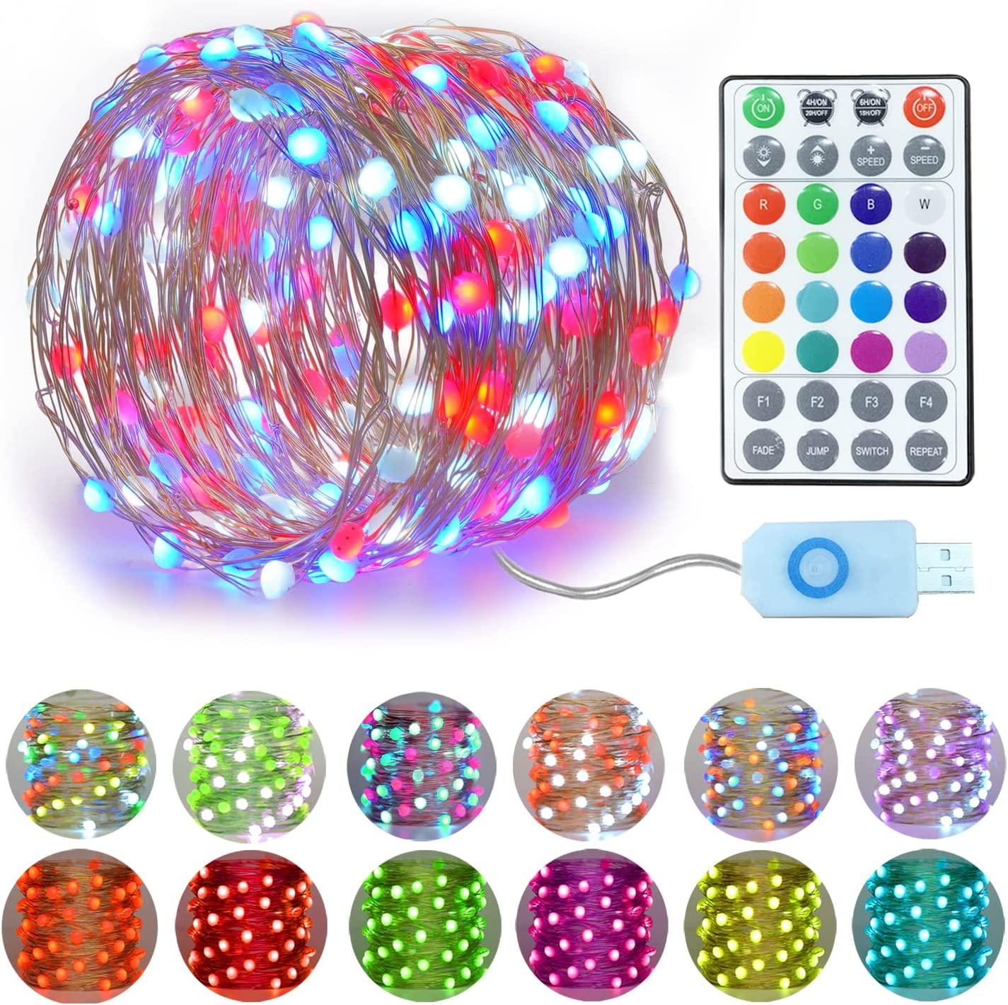 4 Pack 20 Ft 60 LED Fairy Lights Battery Operated Christmas Lights with Remote Waterproof 8 Modes Firefly Twinkle String Lights - Lasercutwraps Shop