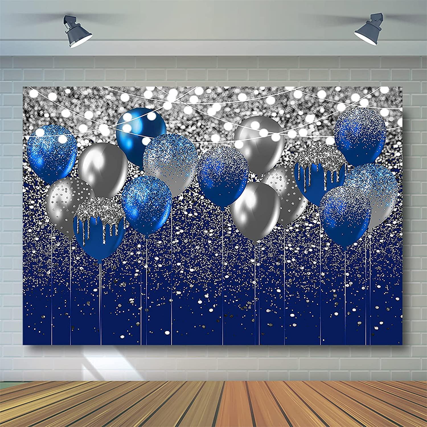 Royal Blue Glitter Backdrop for Birthday Wedding Prom Graduation Photography Background Party Glitter Blue Backdrop - Lasercutwraps Shop