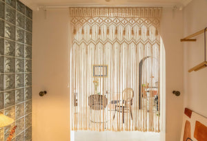 Macrame Curtain Large Boho Woven Wall Hanging Window Curtains - Lasercutwraps Shop