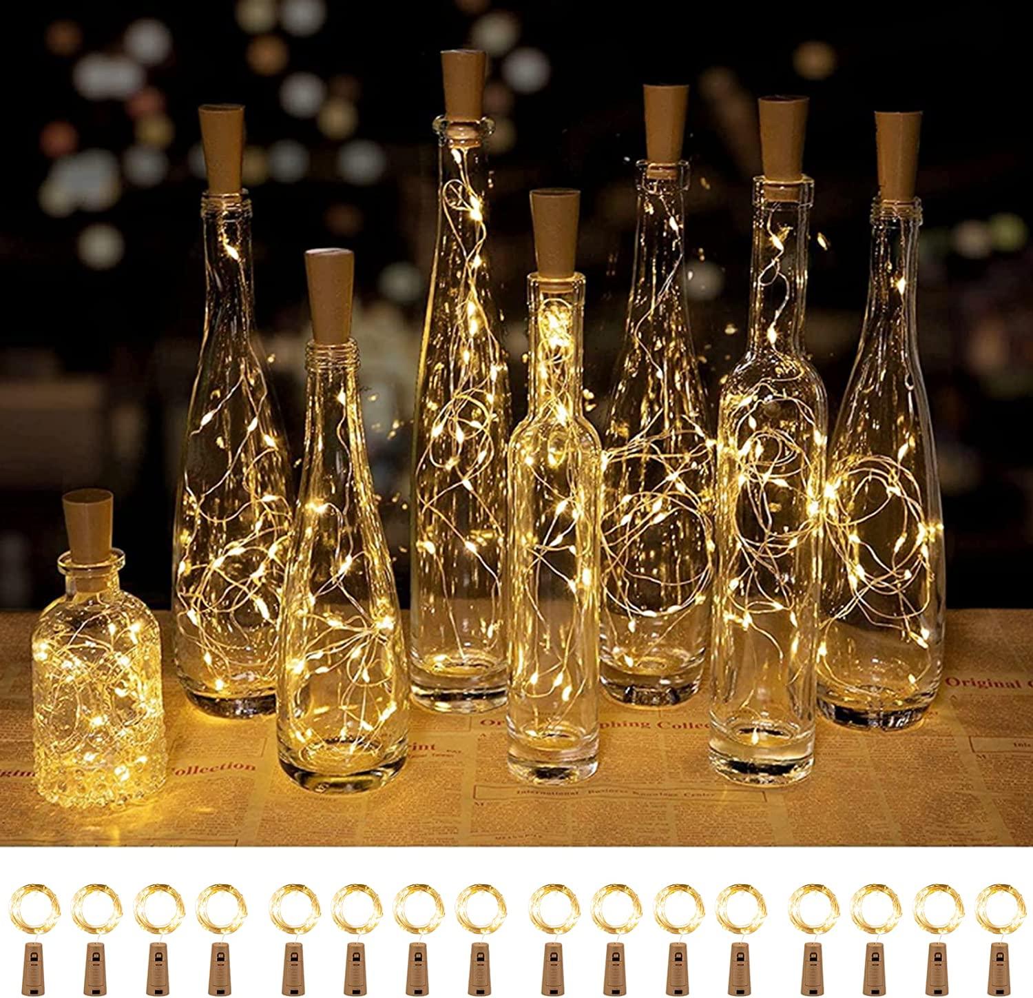 20pcs Wine Bottle Lights with Cork, 20 LED Waterproof Battery Operated Cork Lights for Liquor Bottles Wedding Décor - Lasercutwraps Shop