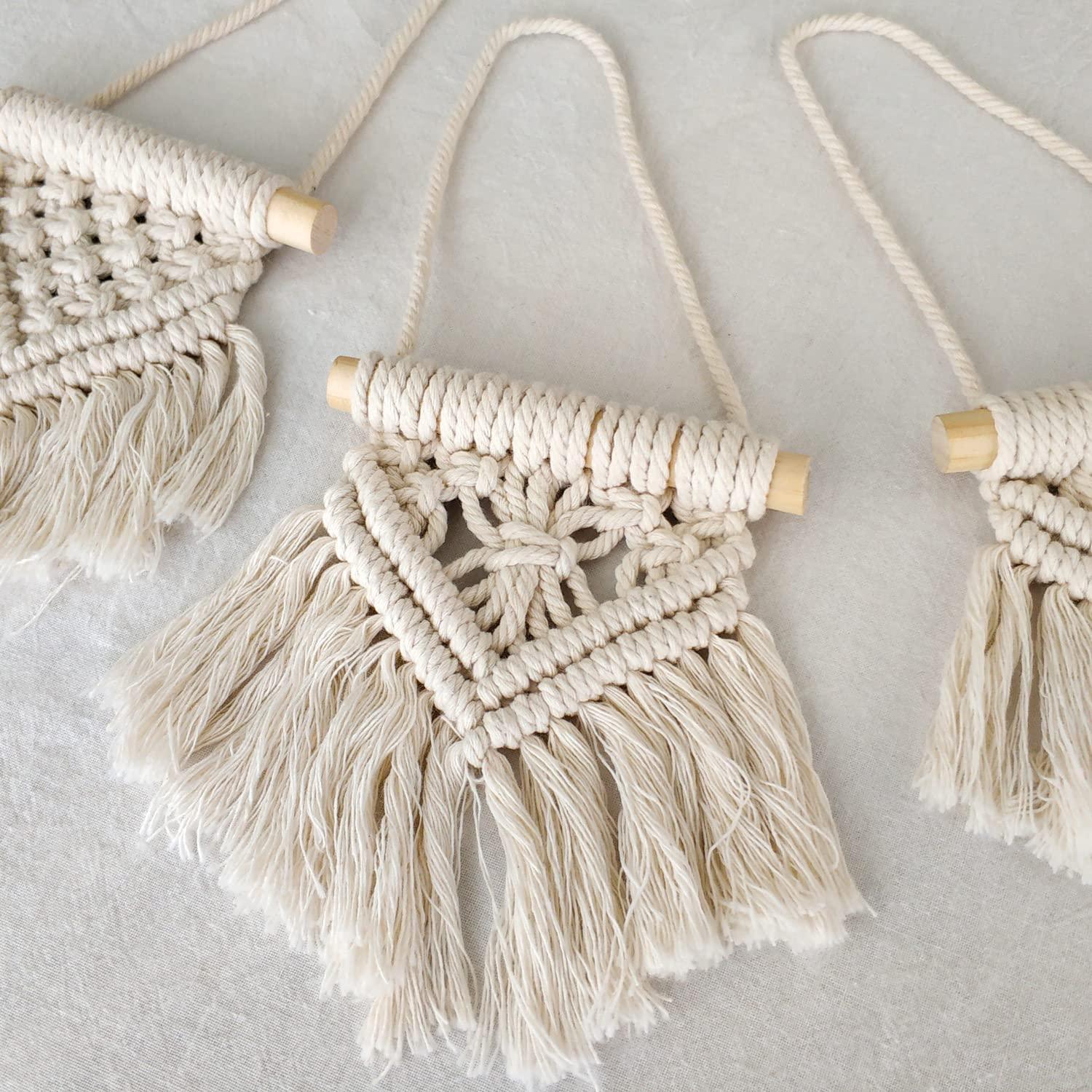Mini Macrame Wall Hanging Set of 3 - Lasercutwraps Shop