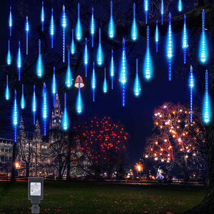 LED Snowfall Lights, Waterproof Meteor Christmas Lights, Hanging Falling Rain Lights - Lasercutwraps Shop