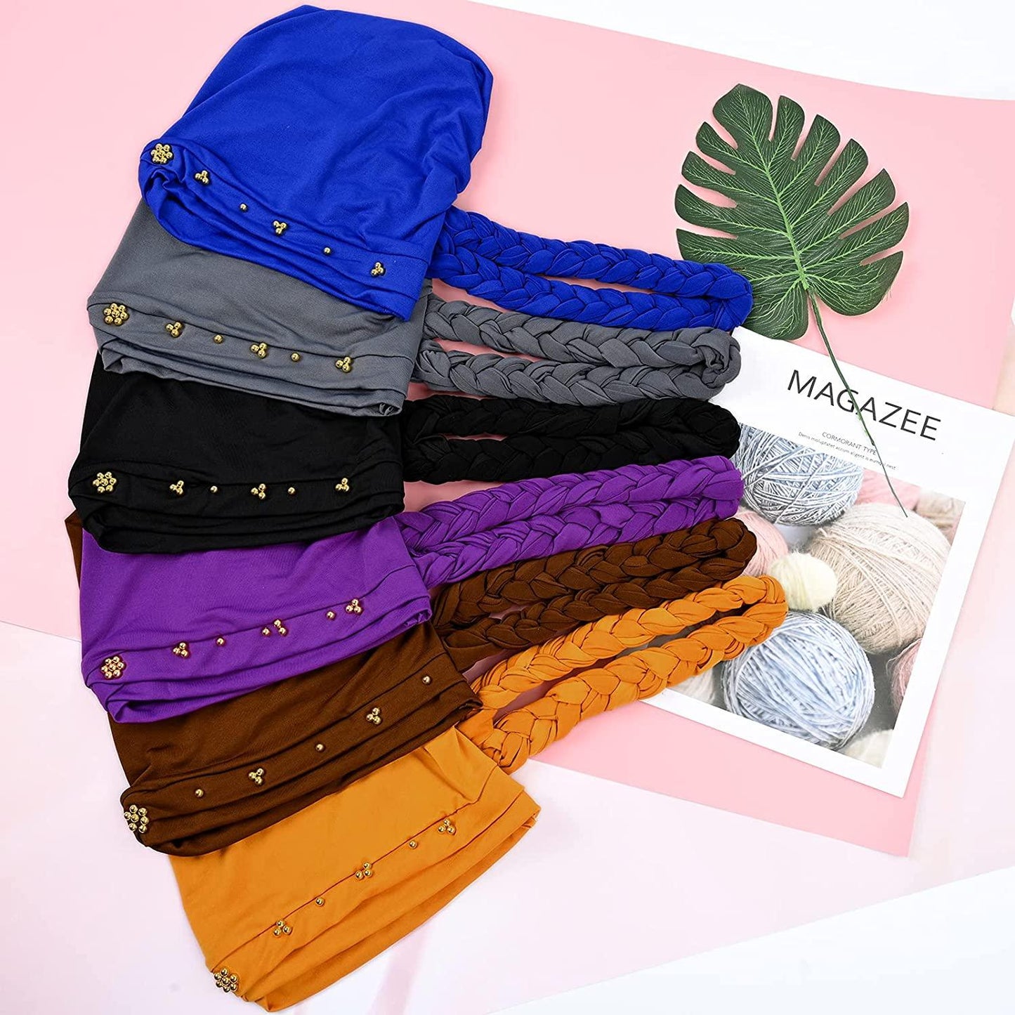 6 Pcs Pre Tied Knot Head Wraps for Women Turban African Headwrap - Lasercutwraps Shop