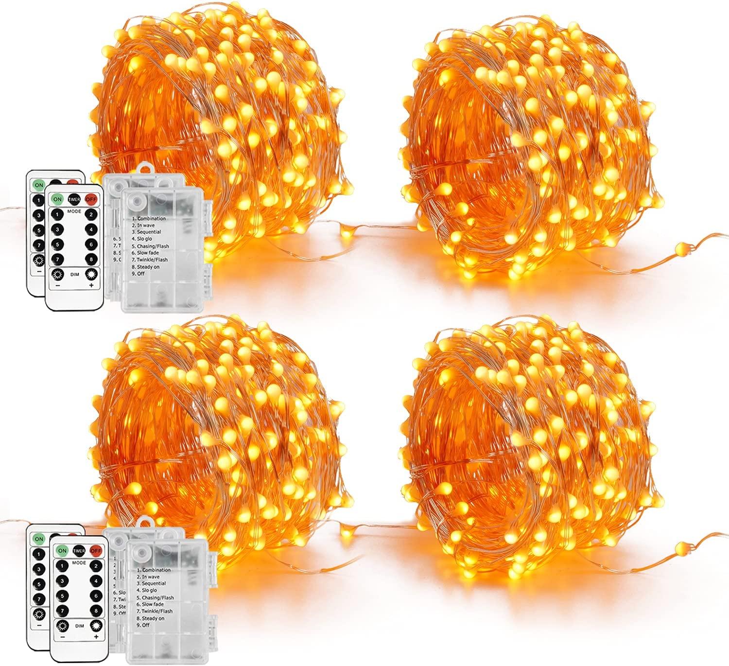 4 Pack 20 Ft 60 LED Fairy Lights Battery Operated Christmas Lights with Remote Waterproof 8 Modes Firefly Twinkle String Lights - Lasercutwraps Shop