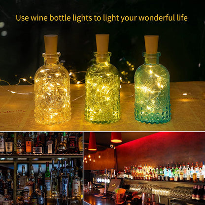 Wine Bottle Lights with Cork, Twinkle Lights 12 Pack 20 LED Waterproof Battery Operated Cork Lights DIY Party Bar Christmas Holiday Wedding Décor - Lasercutwraps Shop