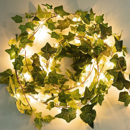 9.8ft x 9.8ft String Lights with 12pcs Artificial Ivy Vines Battery Operated Curtain Lights for Wedding - Lasercutwraps Shop