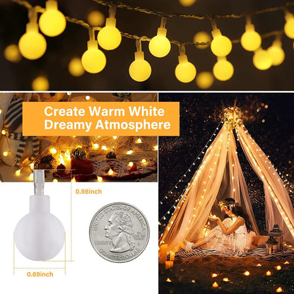 33 Feet 100 Led Fairy Lights Plug in, 8 Modes with Remote Mini Globe Lights for Indoor Outdoor - Lasercutwraps Shop
