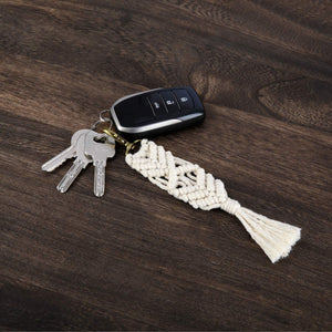 3 Pcs Mini Macrame Keychains Boho Macrame Bag Charms with Tassels - Lasercutwraps Shop