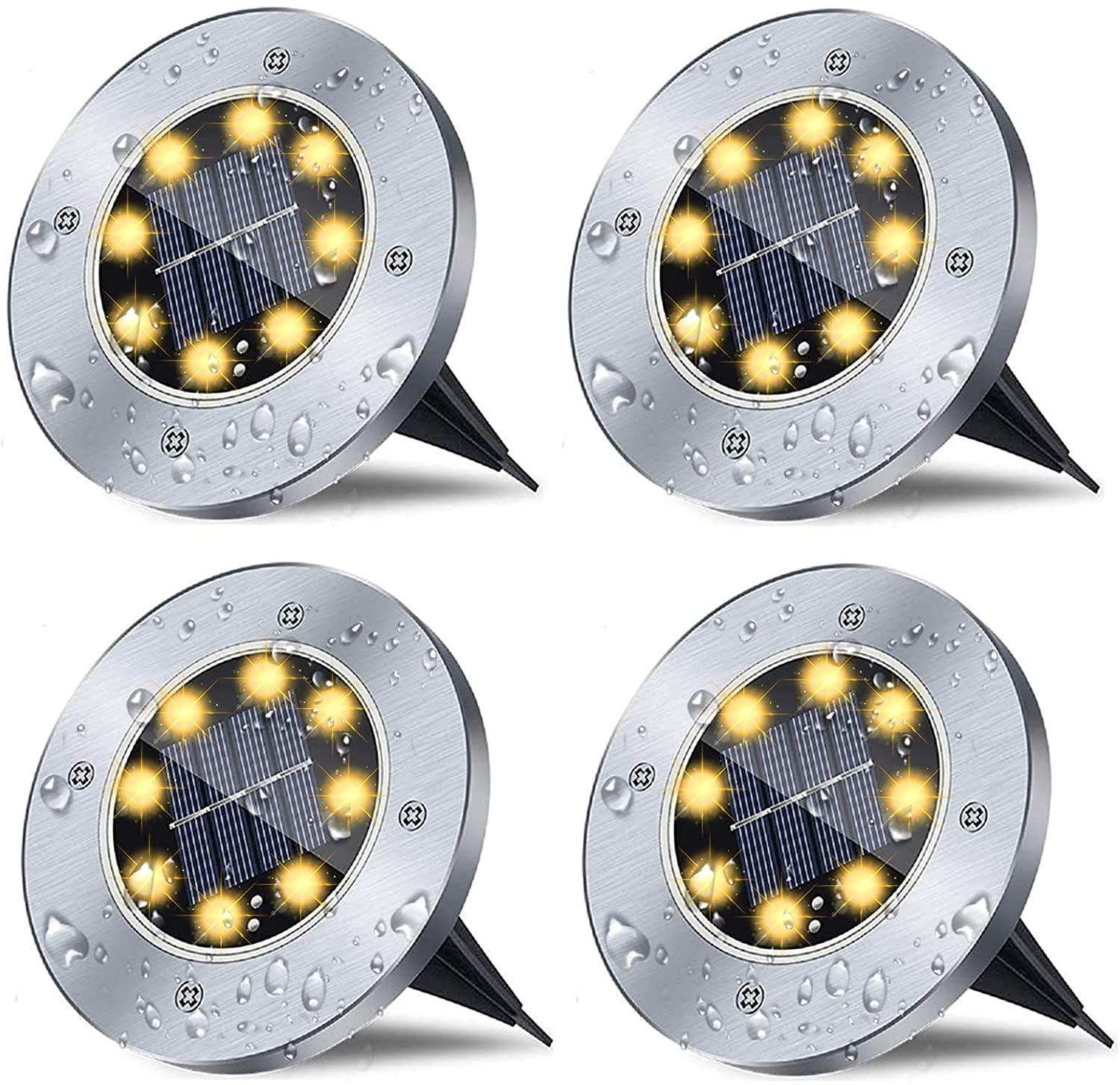 Solar Ground Lights, Waterproof Solar Garden Lights, Upgraded Outdoor Garden Waterproof Bright in-Ground Lights - Lasercutwraps Shop