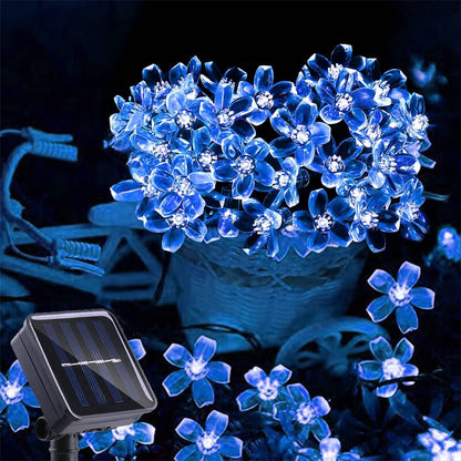 Solar Flower String Lights Outdoor Waterproof 50 LED Fairy Light Christmas Wedding Decorations - Lasercutwraps Shop